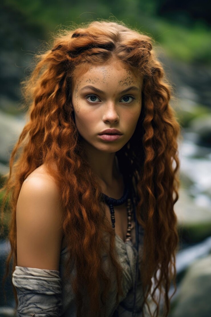 Foto jovem neanderthal na natureza selvagem