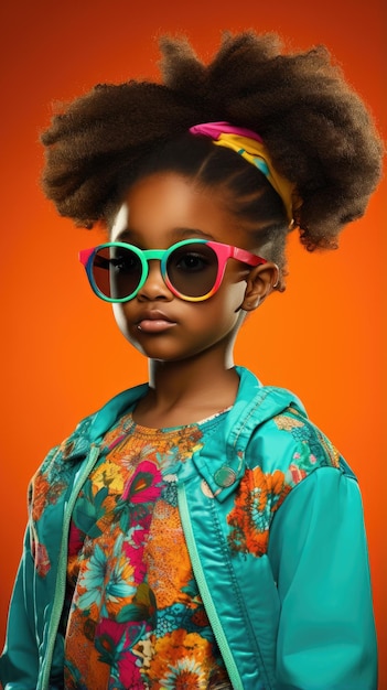 Jovem negra africana usando óculos