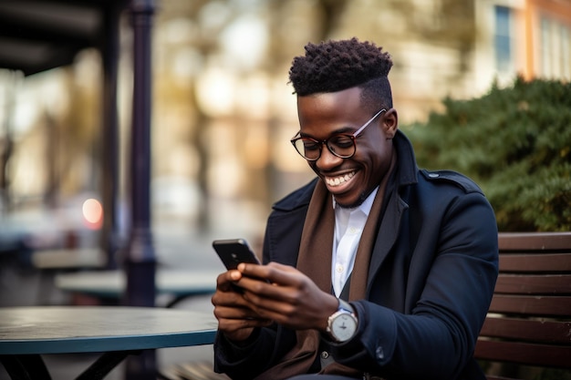 Jovem Negro de Negócios sorridente