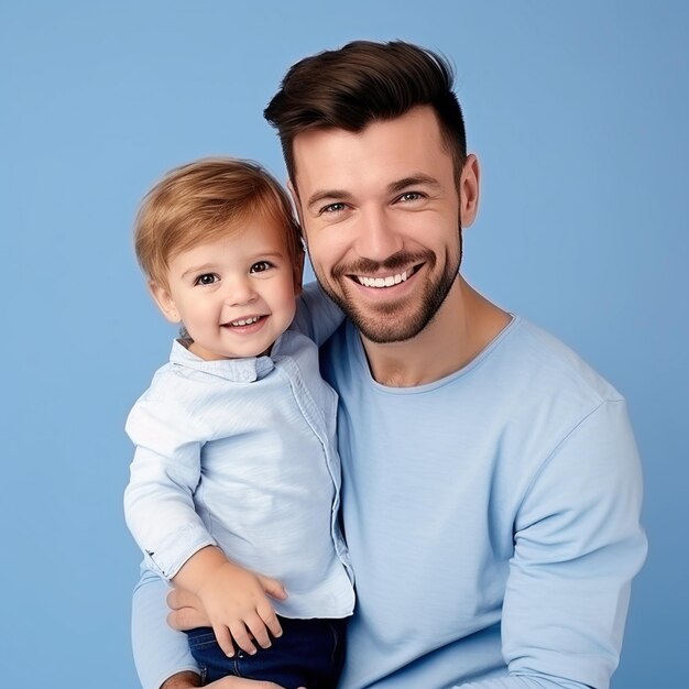 Jovem pai feliz com seu filho