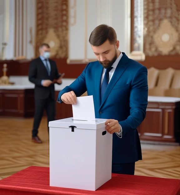 jovem participa da votação na maquete das eleições presidenciais