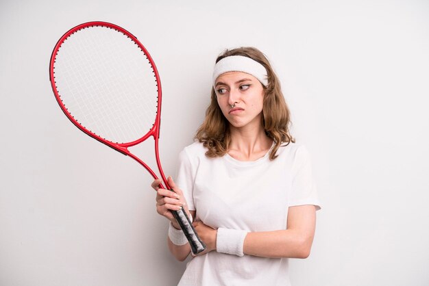 Jovem praticando o conceito de esporte de tênis