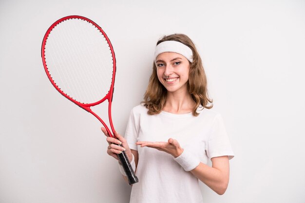 Jovem praticando o conceito de esporte de tênis