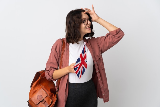 jovem retrato com bandeira da Inglaterra