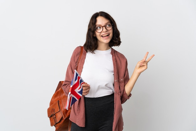 jovem retrato com bandeira da Inglaterra