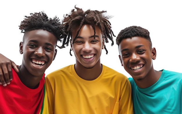 Joven y alegre futbolista afroamericano