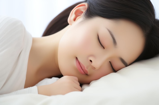 Joven asiática durmiendo generada por IA