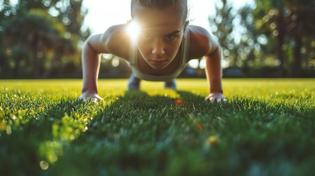 Un joven atleta decidido haciendo burpees