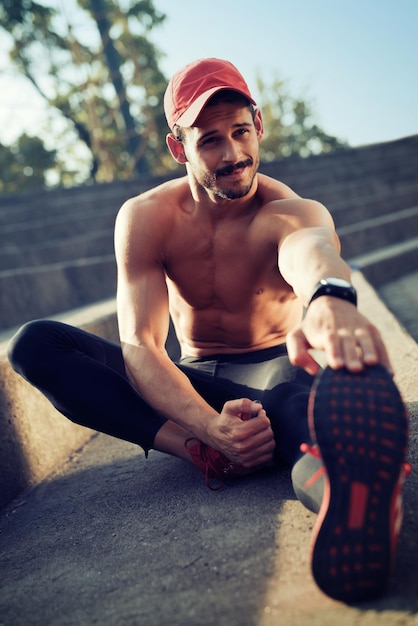 Joven atleta jogger entrenando y haciendo ejercicio