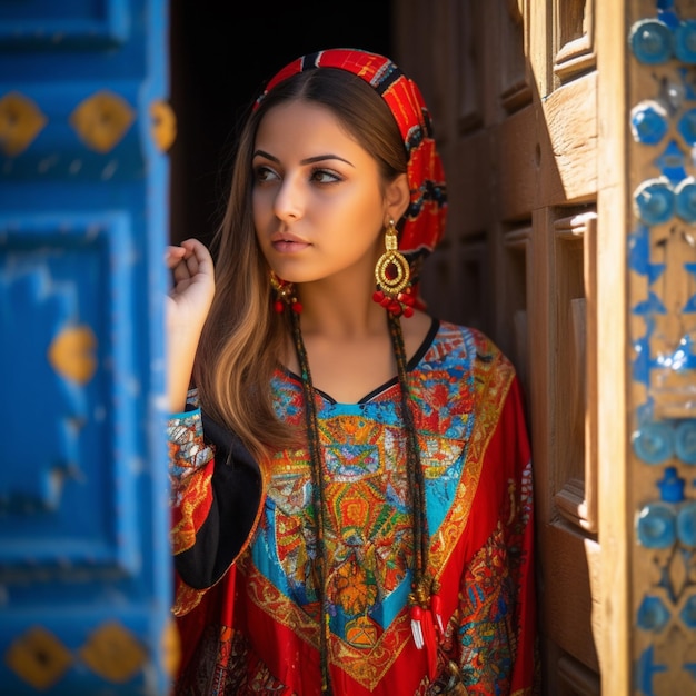 una joven y atractiva mujer tradicional