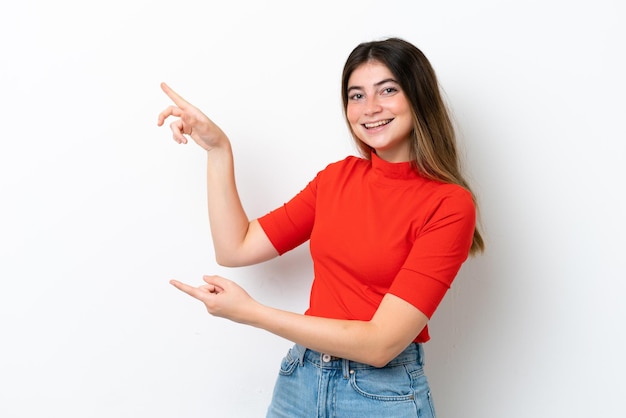 Foto joven y bonita mujer caucásica