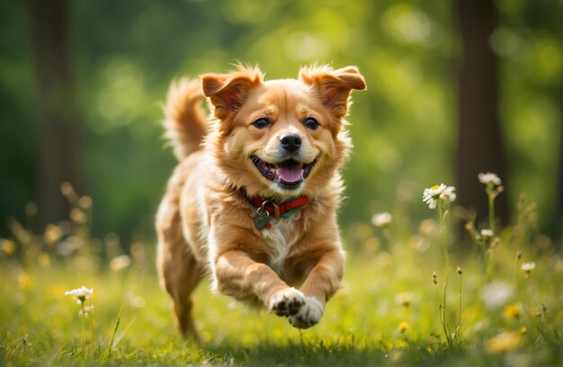 Foto un joven border collie alegre y juguetón