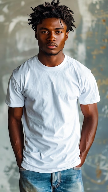 Joven con camiseta blanca