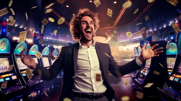 joven en un casino