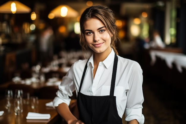 Joven chef en un restaurante