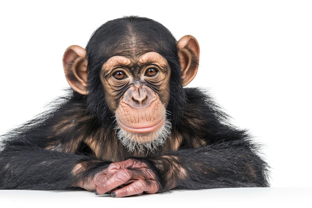 Joven chimpancé Simia troglodytes de 6 años de edad
