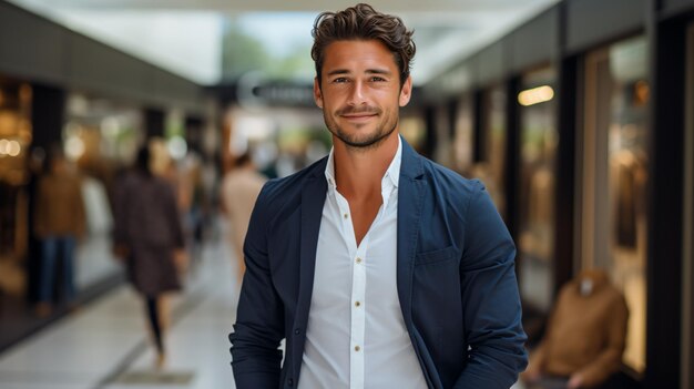 Joven confiado en un traje