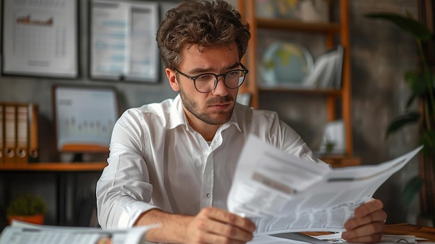 Joven consultor de SEO alrededor de 30 años trabajando