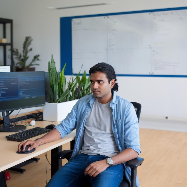 Joven desarrollador de software indio