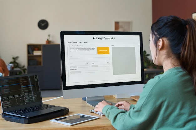 Joven diseñador que crea nuevos contenidos