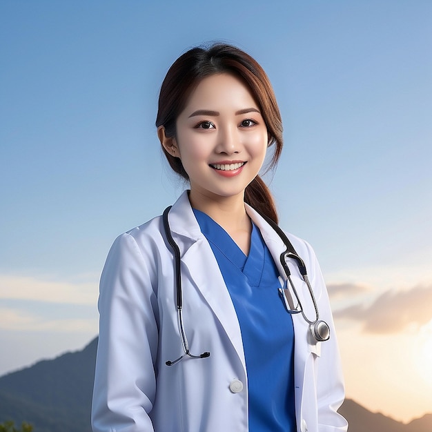 Joven doctora asiática