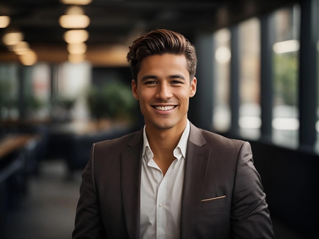 joven ejecutivo de negocios sonriendo