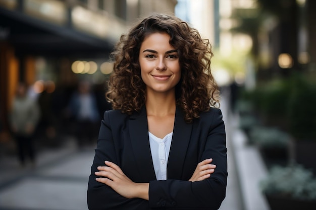 Joven empresaria feliz y profesional con una hermosa sonrisa Generativa Ai