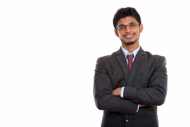 joven empresario indio feliz sonriendo