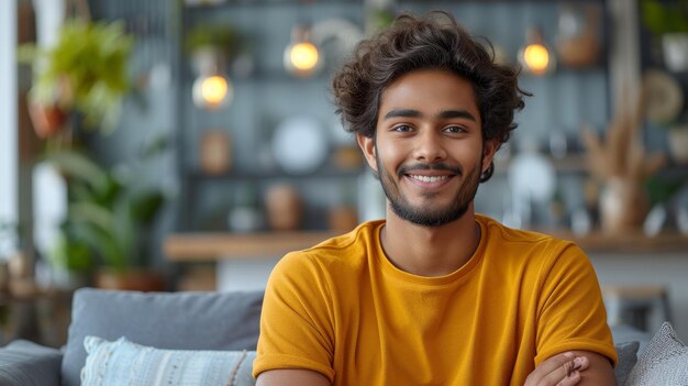 Joven estudiante indio sosteniendo una tableta digital con aplicación de aprendizaje a distancia comunicándose navegando en línea leyendo libros electrónicos un tipo étnico sonriente sosteniendo un bloc de notas aislado sobre un fondo azul