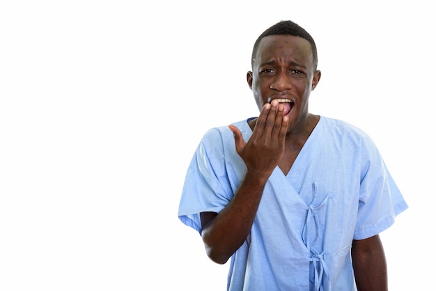 joven, feliz, hombre africano negro, paciente, sonriente