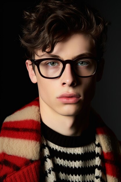 Un joven con gafas y una chaqueta a cuadros.