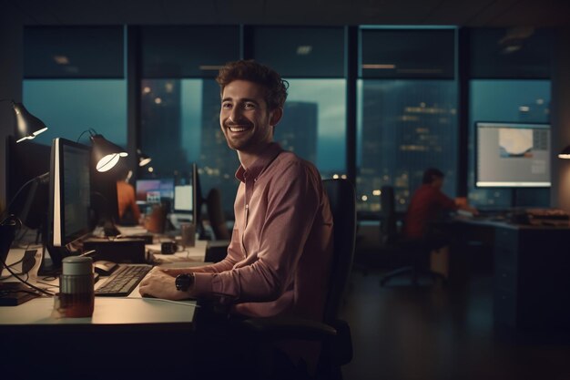 Joven hombre de negocios guapo ajustando corbata y mirando a la cámara