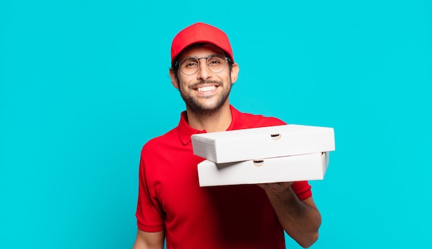 Foto joven indio entregar hombre feliz expresión