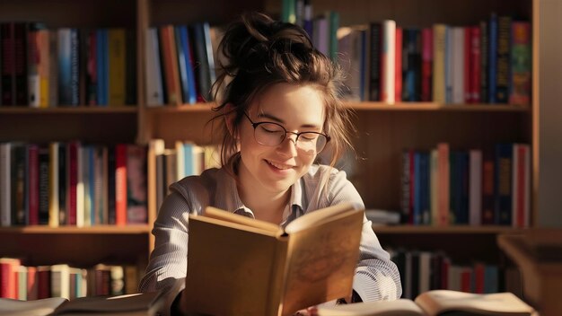 Joven maestro leyendo un libro