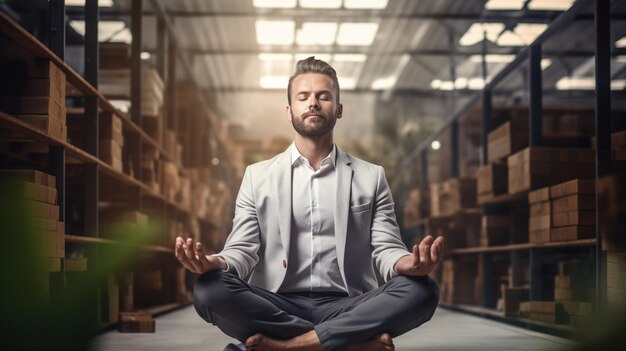 joven meditando en la postura del loto