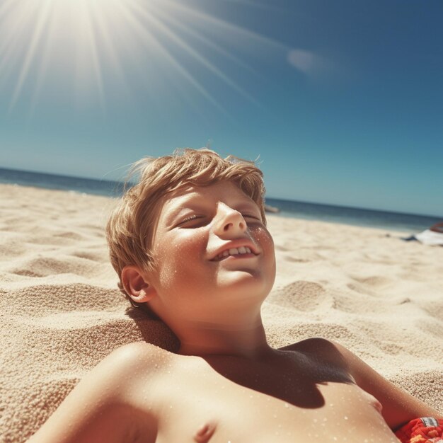 Foto joven modelo en la playa