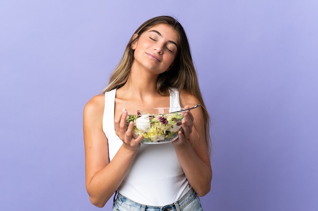 Foto joven, mujer caucásica, aislado