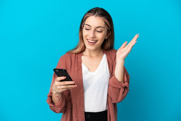 Joven, mujer caucásica, aislado