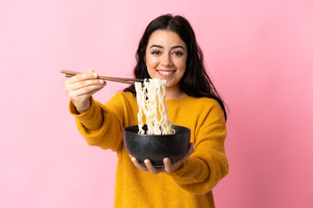 Joven, mujer caucásica, aislado