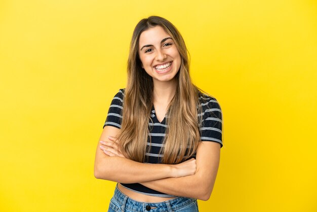 Foto joven, mujer caucásica, aislado