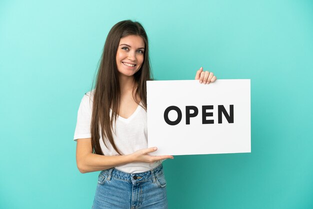 Foto joven, mujer caucásica, aislado