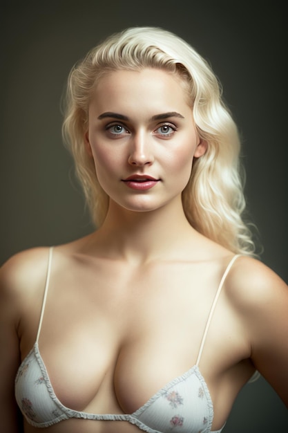 Joven mujer europea pinup modelo 21 años imagen generativa AI