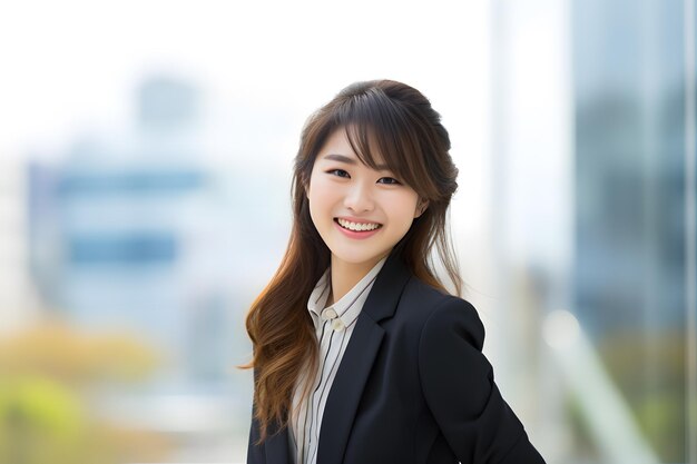 Foto joven mujer de negocios asiática con sonrisa mujer de negocios fotografía de stock