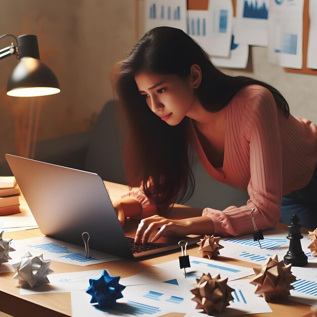 Joven mujer de negocios éxito liderazgo profesional en la fuerza de trabajo moderna Microstock Image