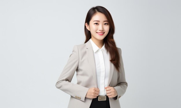 Foto joven mujer de negocios en traje de oficina