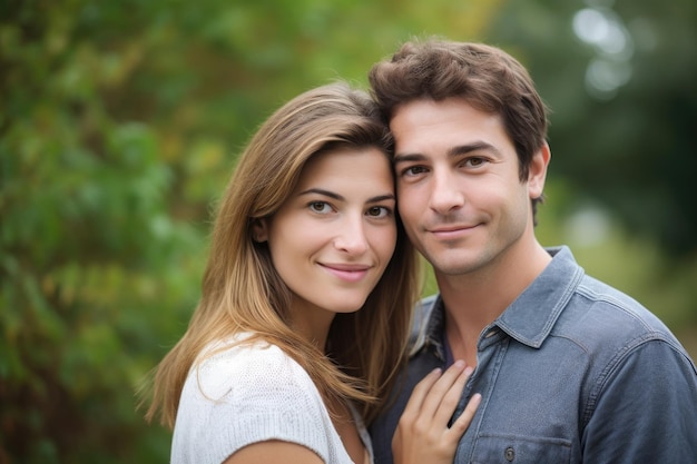 Una joven pareja amorosa que pasa tiempo juntos al aire libre creada con ai generativa