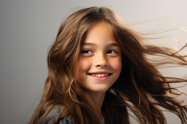 una joven con el pelo largo sonriendo