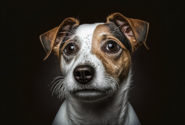 Foto un joven perro jack russell tiene la idea de un nuevo miembro maravilloso de la familia