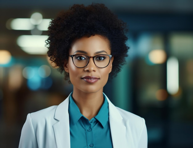 joven profesional africano de TI líder en la oficina moderna empleado corporativo portait trabajador