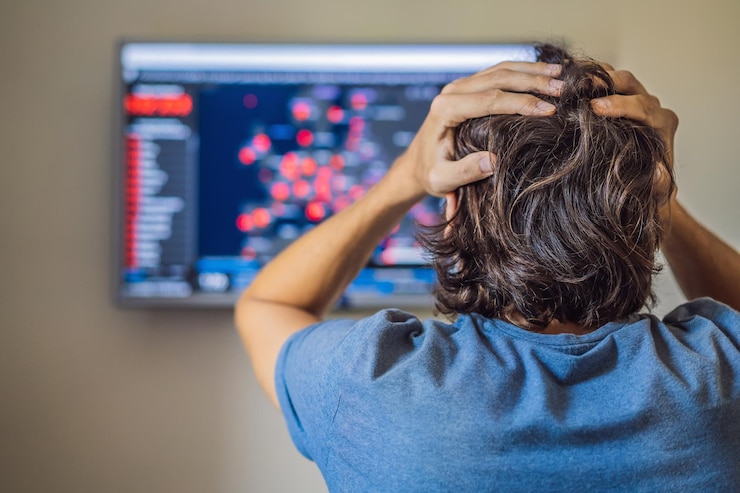 Foto un joven revisa el coronavirus sarscov2 covid19 situación de los casos globales en línea brote de coronavirus en los estados unidos de américa y el mundo